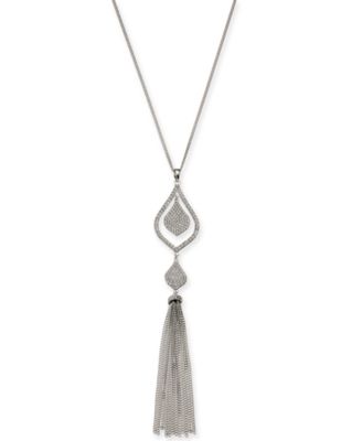 International Concepts Women's Silver Pave Shimmer Chain Necklace|International Concepts in Lebanon