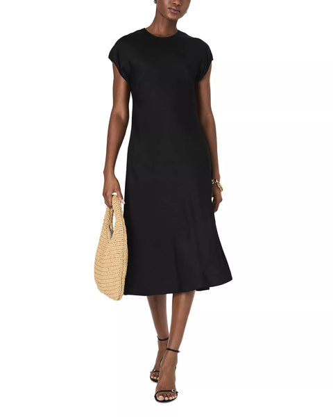 French Connection Women’s Black Cap-Sleeve Midi Dress | French Connection in Lebanon