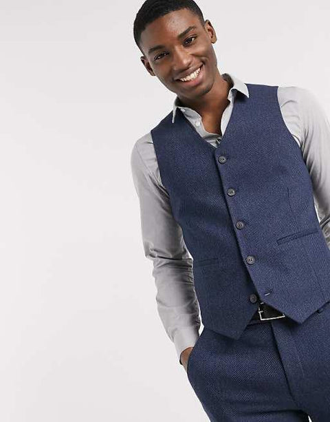 Asos Design Men's Navy Vest ANF3004
