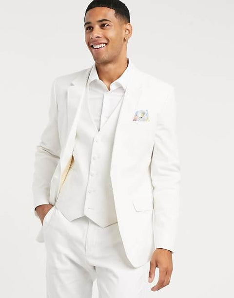 Asos Design Men's White Skinny Blazer ANF2856
