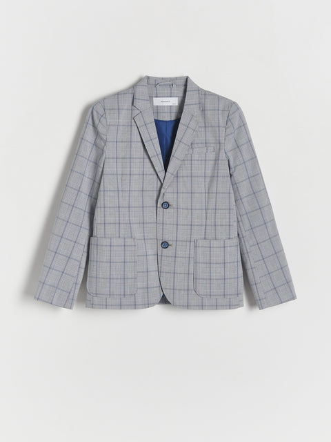 Reserved Boy's Grey Elegant Checked Blazer | Reserved In Lebanon
