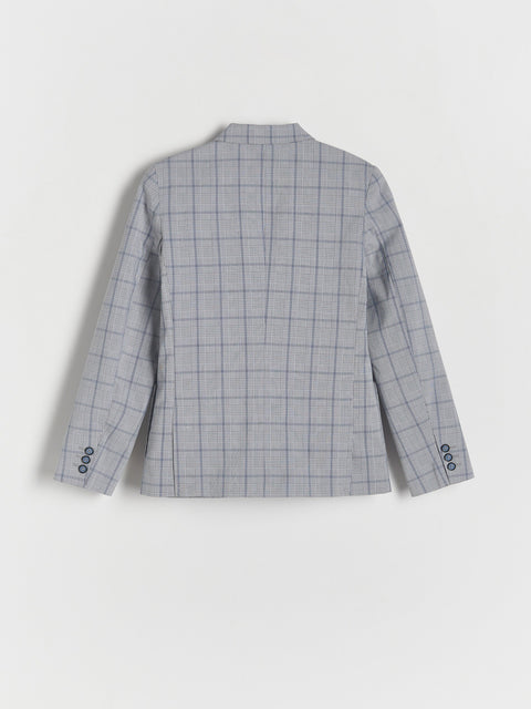 Reserved Boy's Grey Elegant Checked Blazer | Reserved In Lebanon
