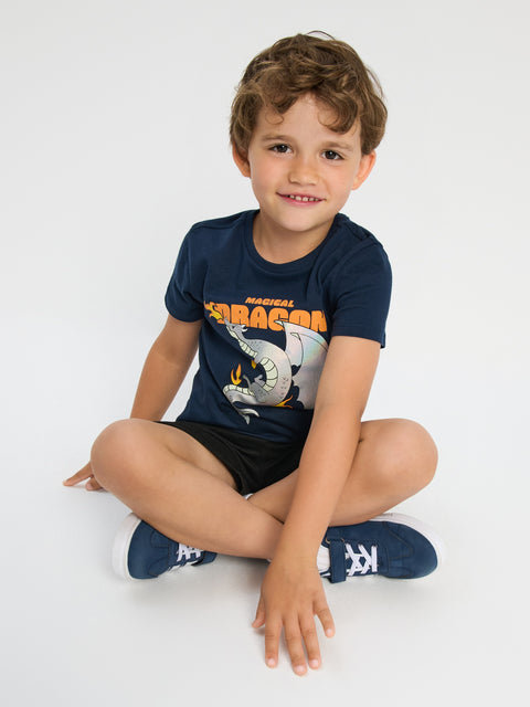 Sinsay Boy's Navy Printed Regular T-Shirt  |Sinsay  in Lebanon