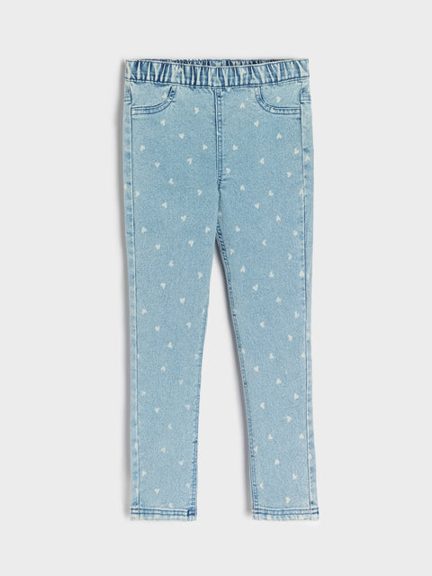 Sinsay Girl's Blue Jeggings With Washed Effect | Sinsay In Lebanon