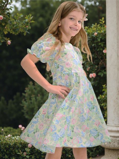 Sinsay Girl's Green Floral Printed Dress | Sinsay In Lebanon