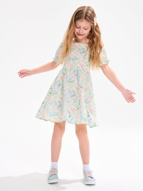 Sinsay Girl's Green Floral Printed Dress | Sinsay In Lebanon