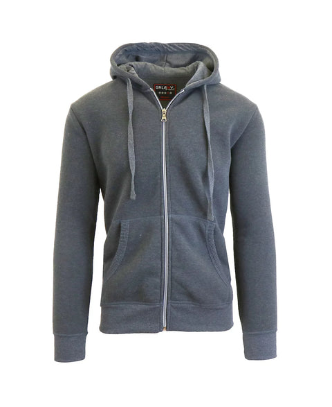 Galaxy By Harvic Men's Charcoal Full Zip Fleece Hooded Jacket | Galaxy By Harvic In Lebanon