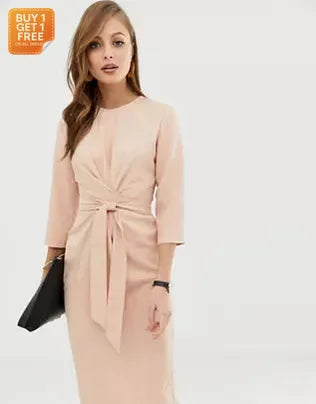 Asos Design Women's Light Pink Dress ANF1118