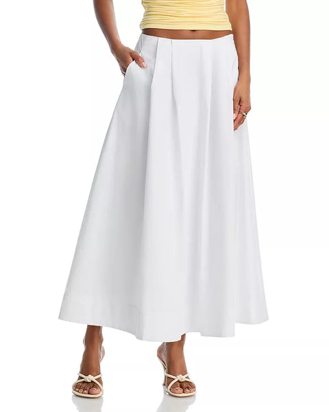 Lucy Paris Women's White Maxi Poplin Skirt | Lucy Paris In Lebanon