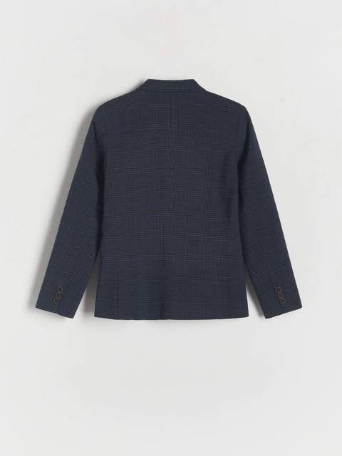 Reserved Boy's Navy Elegant Checked Blazer | Reserved In Lebanon