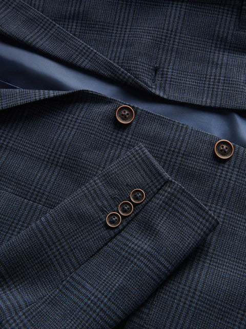 Reserved Boy's Navy Elegant Checked Blazer | Reserved In Lebanon