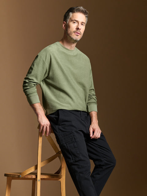 Sinsay Men's Black Cotton-Blend Cargo Trousers | Sinsay In Lebanon