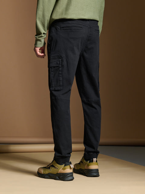 Sinsay Men's Black Cotton-Blend Cargo Trousers | Sinsay In Lebanon