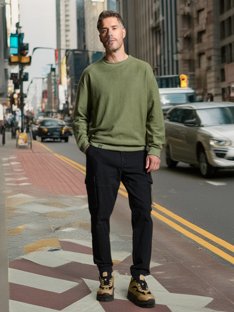 Sinsay Men's Black Cotton-Blend Cargo Trousers | Sinsay In Lebanon