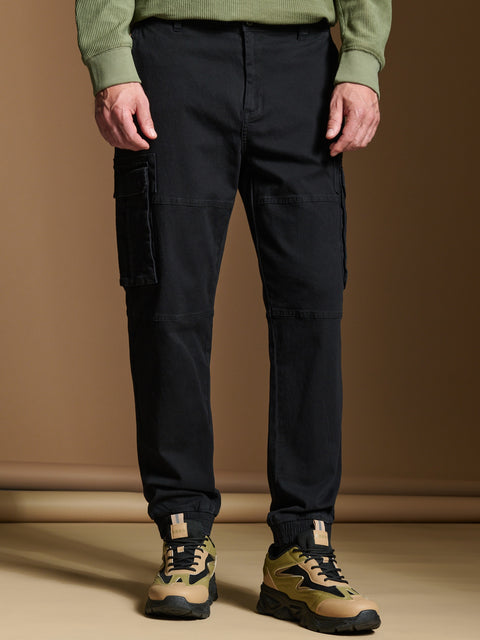 Sinsay Men's Black Cotton-Blend Cargo Trousers | Sinsay In Lebanon