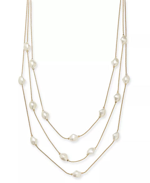 Charter Club Women's Gold-Tone Imitation Pearl Multi-Row Necklace | Charter Club In Lebanon