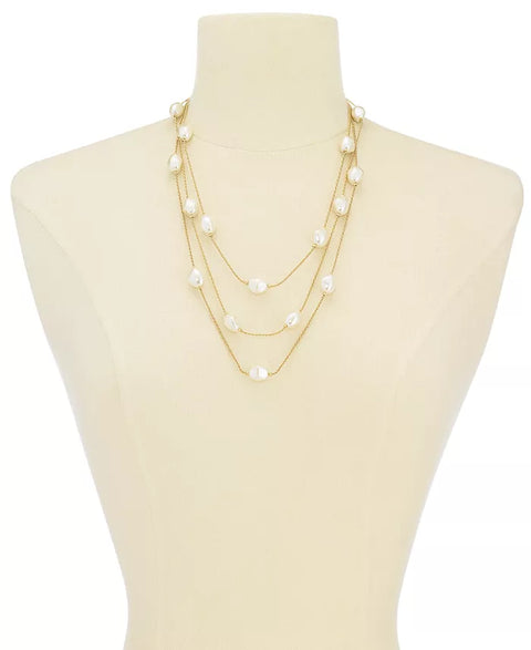 Charter Club Women's Gold-Tone Imitation Pearl Multi-Row Necklace | Charter Club In Lebanon