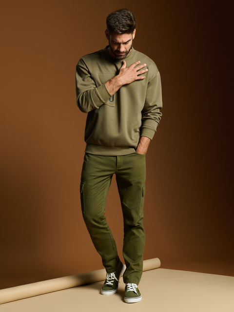 Sinsay Men's Khaki Green Cargo Trouser | Sinsay In Lebanon