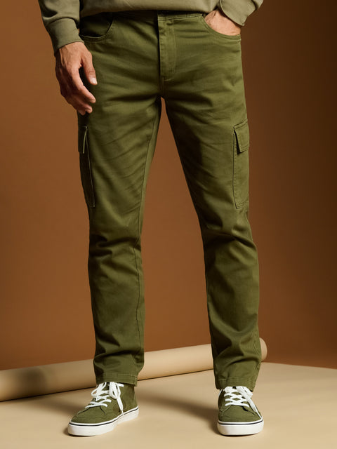 Sinsay Men's Khaki Green Cargo Trouser | Sinsay In Lebanon