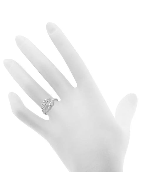 Essentials Women's Open Leaf in Silver-Plate Ring | Essentials in Lebanon