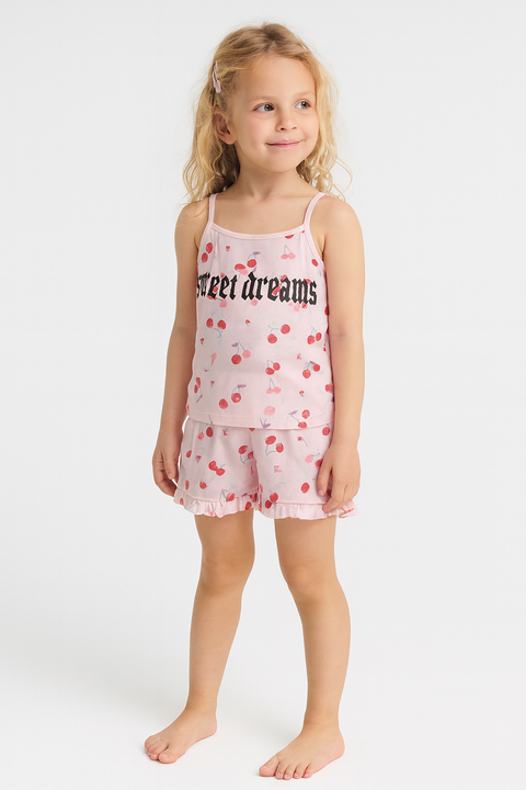 Sinsay Girl's Light Pink Cherry Printed Pajama Set | Sinsay In Lebanon