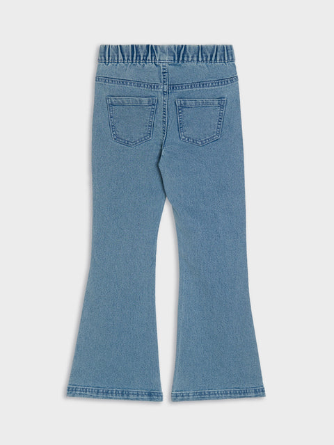 Sinsay Baby Girl's Blue Flare Jeans With Wash Effect | Sinsay In Lebanon