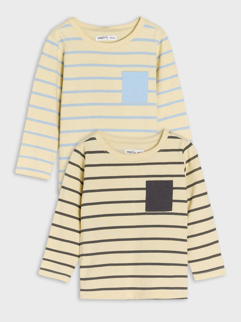 Sinsay Baby Boy's Cream Stripes Pack of 2 Blouse  | Sinsay in Lebanon