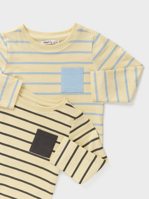 Sinsay Baby Boy's Cream Stripes Pack of 2 Blouse  | Sinsay in Lebanon