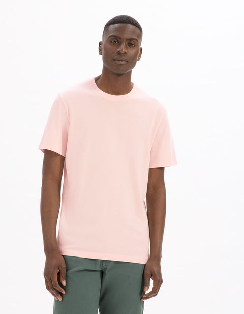 Celio Men's  Dusty Pink  Crew neck T-Shirt | Celio in Lebanon