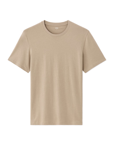 Celio Men’s Sand Round-Neck Cotton T-shirt|Celio In Lebanon