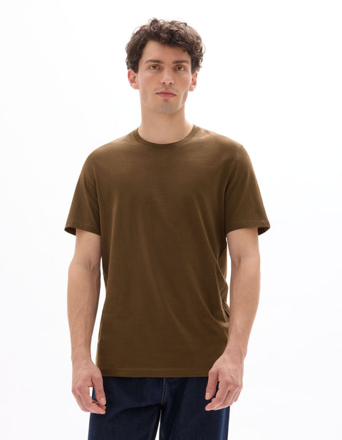 Celio Men's Brown Round Neck T-shirt 100% cotton T-shirt | Celio In Lebanon