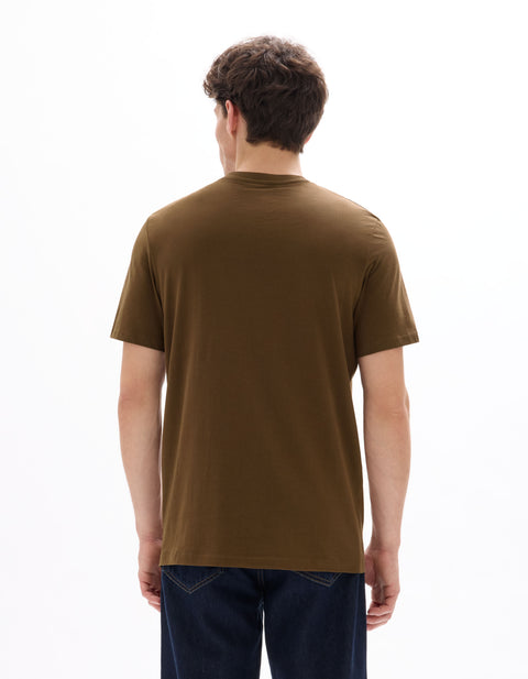 Celio Men's Brown Round Neck T-shirt 100% cotton T-shirt | Celio In Lebanon