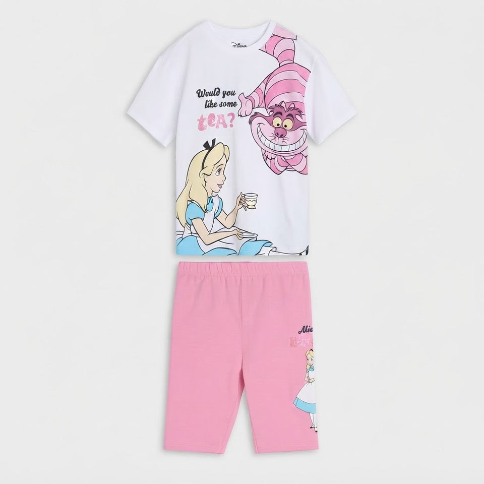 Sinsay Girl's Pink & White 2-Piece Graphic Printed Set