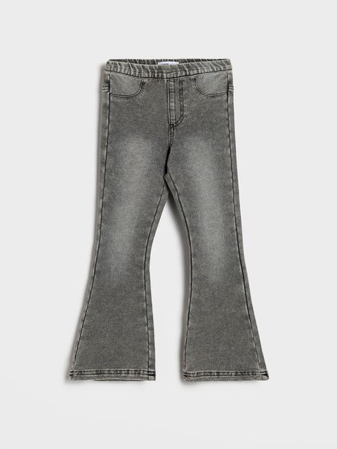 Sinsay Baby Girl's Grey Flared Jeans With Washed Effect | Sinsay In Lebanon