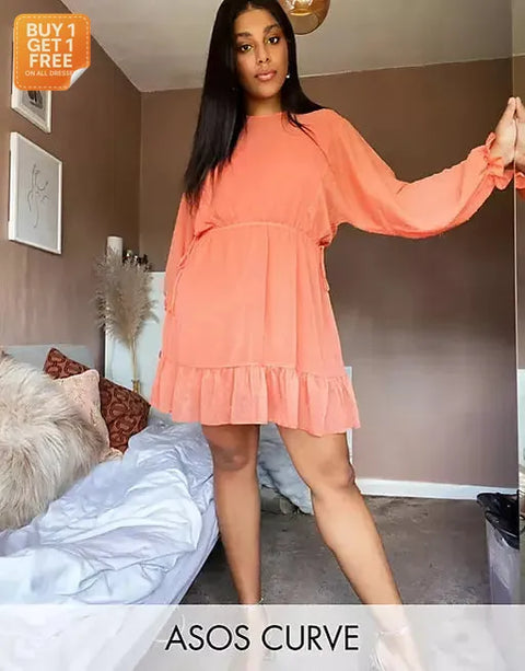 Asos Design Women's Coral Dress ANF963