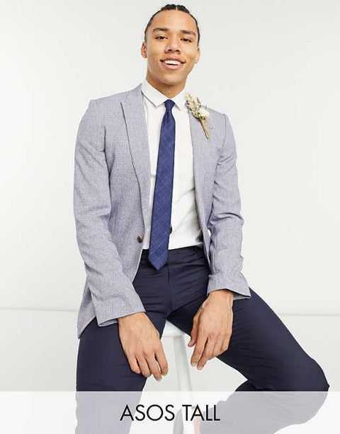 Asos Design Men's Dark Grey Skinny Blazer ANF2849