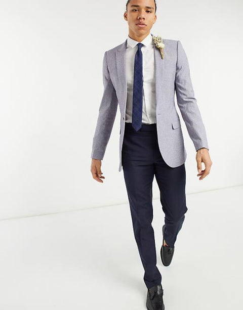 Asos Design Men's Dark Grey Skinny Blazer ANF2849