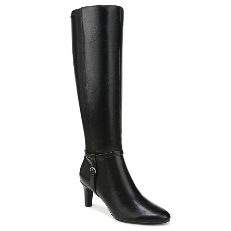 LifeStride Women's Black Faux Leather Galant Knee High Boots