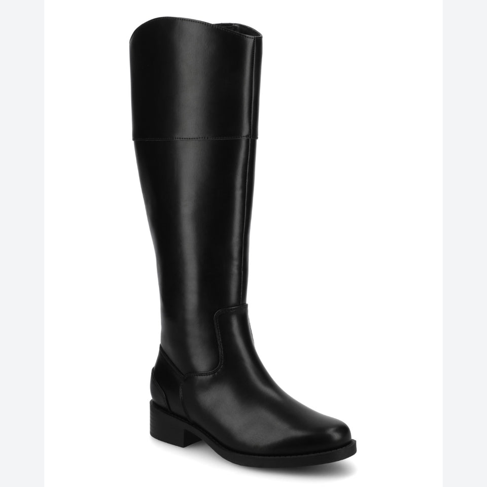 Journee Collection Women's Black Dressage Knee High Wide-Calf Riding Boots