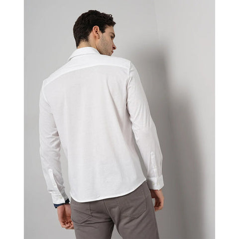 Celio Men's White Vajersey Solid Regular Fit Cotton Formal Shirt | Celio In Lebanon