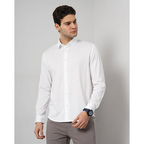 Celio Men's White Vajersey Solid Regular Fit Cotton Formal Shirt | Celio In Lebanon
