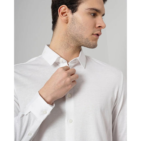 Celio Men's White Vajersey Solid Regular Fit Cotton Formal Shirt | Celio In Lebanon