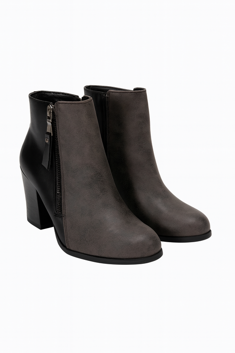 Tata Italia Women's Black & Grey Zippered Ankle Boot | Tata Italia In Lebanon