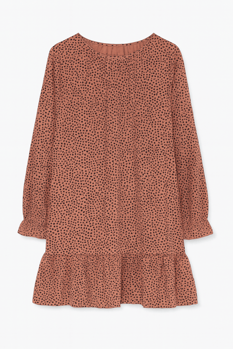 POMPdeLUX Girl's Coral Long Sleeve Sleep Dress | POMPdeLUX in Lebanon