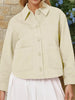 Sinsay Women's Off White Cotton Shirt Jacket | Sinsay In Lebanon