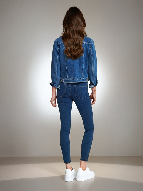 Sinsay Women's Navy Mid Rise Skinny Jeans | Sinsay In Lebanon