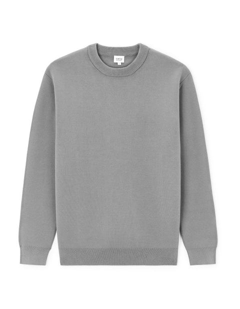Celio Men's Gray Textured Knit Crewneck Sweater|Celio In Lebanon