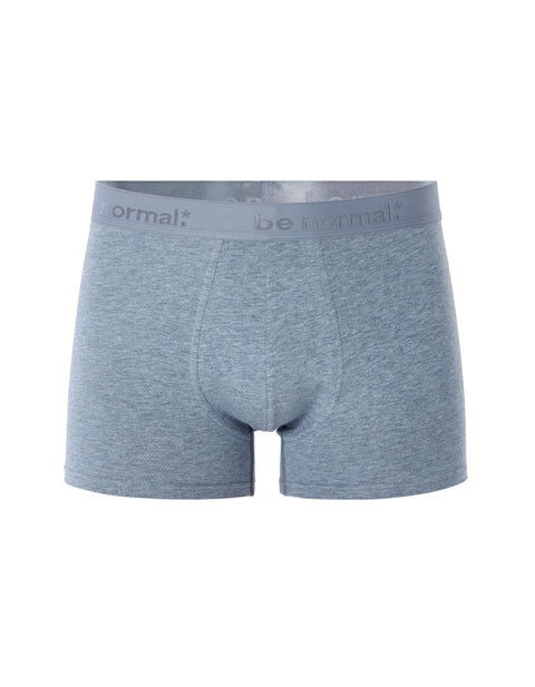 Celio Men's Heather Blue Plain Stretch Cotton Boxer | Celio In Lebanon