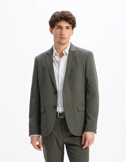 Celio Men's Dark Green Tailored Slim-Fit Blazer | Celio in Lebanon