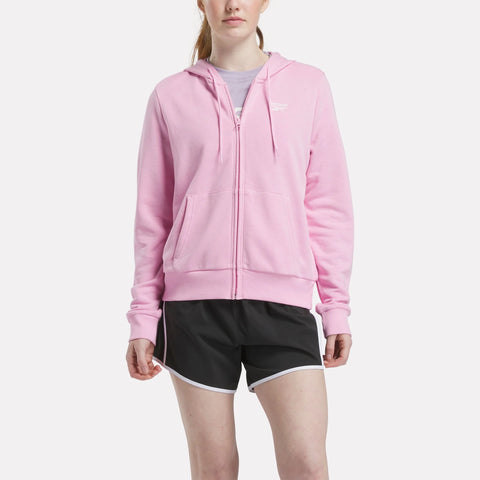 Reebok Women's Pink Small Logo French Terry Jacket | Reebok In Lebanon